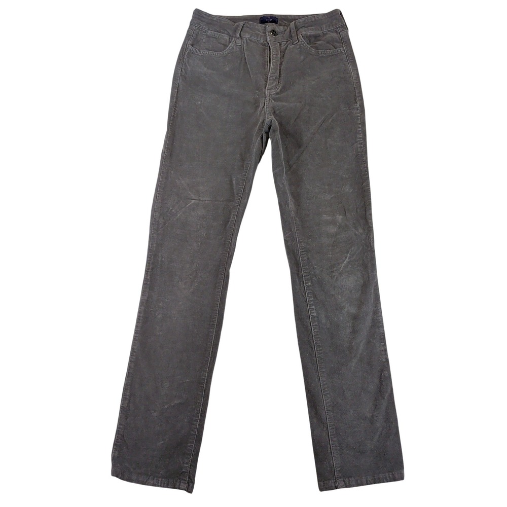 NYDJ Lift Tuck Skinny Corduroy Pants Gray Women Size 4 Mid Rise Stretch Cotton